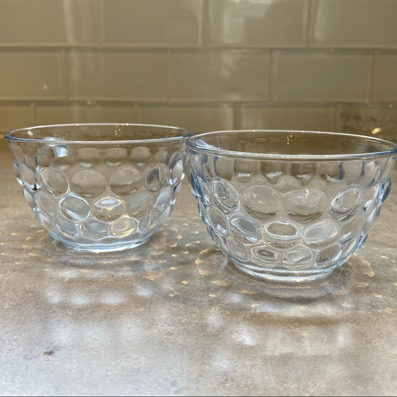 Anchor Hocking Blue Bubble Depression Glass Cup 4 - Picture 2 of 10